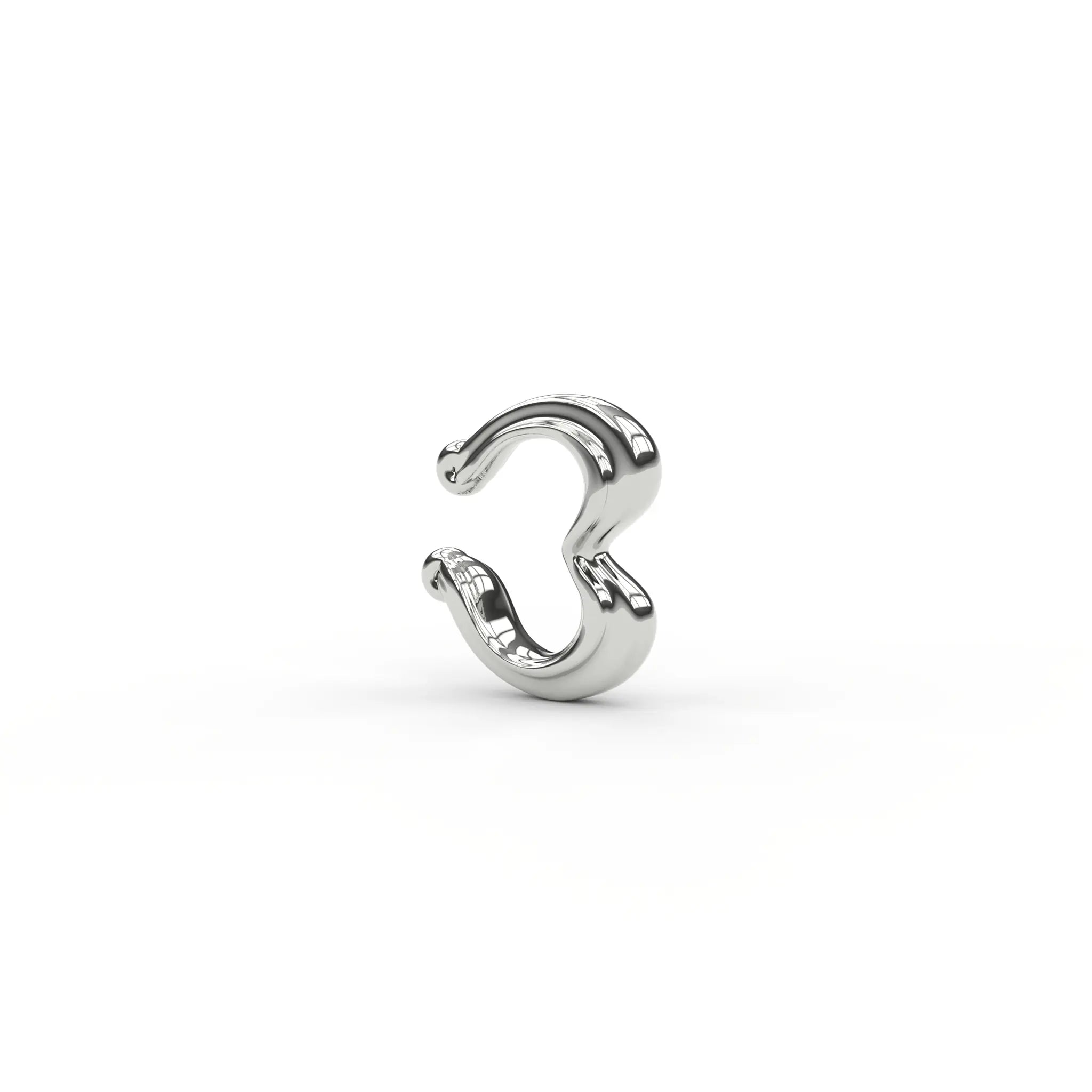 Open Heart Ear Cuff in Sterling Silver Feminine Sculptural Jewellery Lorn Jean