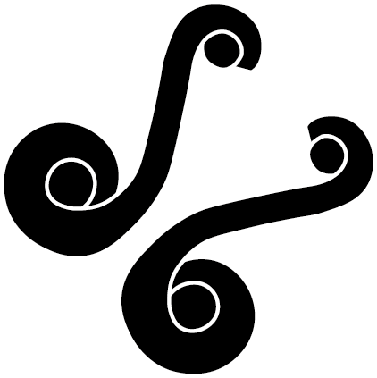 Swirling graphic icon, a brand symbol of Lorn Jean. 