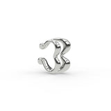 Sterling silver Heartbeat ear cuff, right side view highlighting silhouette.