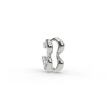 Sterling silver Heartbeat ear cuff, front-facing angled view.
