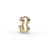 18ct yellow gold Heartbeat ear cuff, front-facing view, showing split profile design.